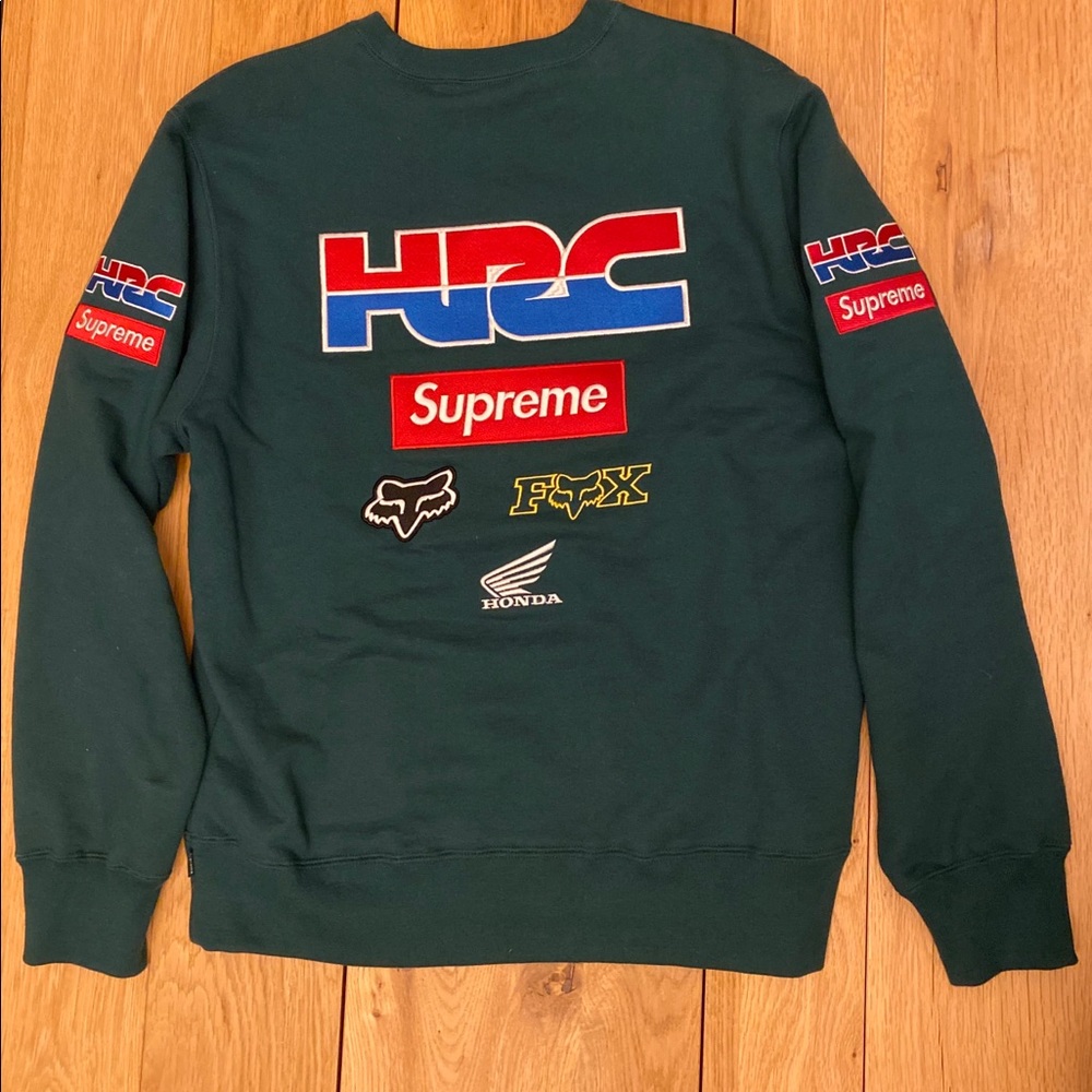 Supreme Honda Fox Racing Crewneck FW19 dark green